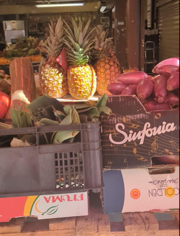 Produce in the Ventimiglia food market